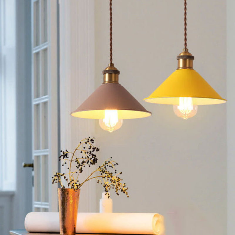 Modern Metal Pendant Light with Colorful Macaron Bell Shade – Adjustable Height Hanging Light for Kitchen and Dining Spaces 3