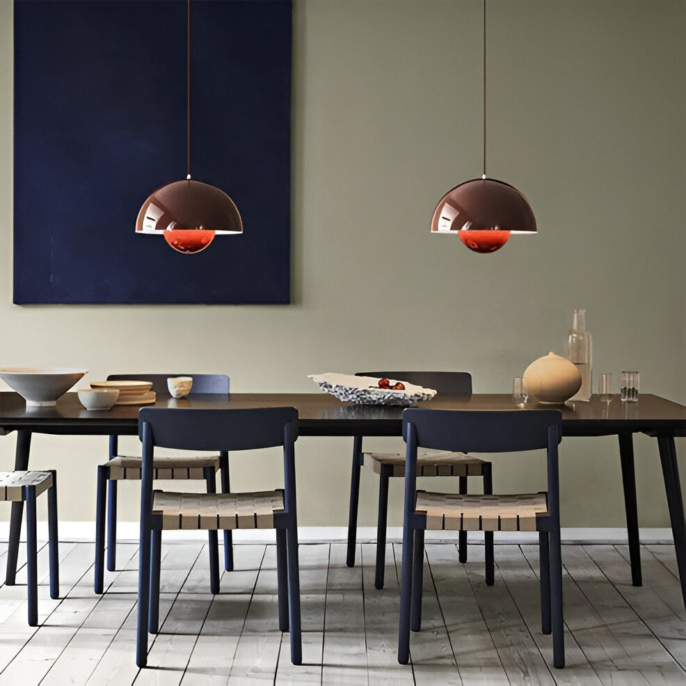Pendant Light Metal Dome 9 in Width E27 Base Adjustable 59 in Cord Indoor Hanging Light 10