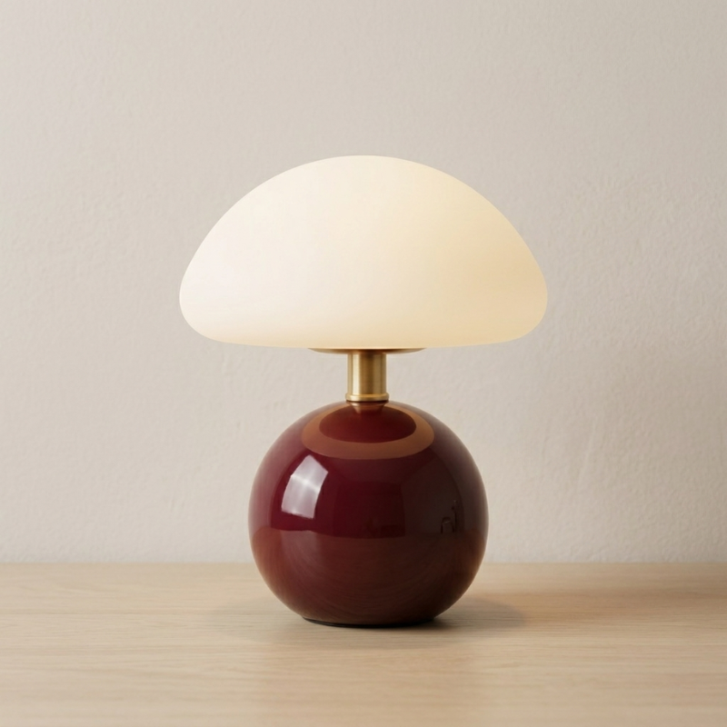 Table Lamp LED 24W Ceramic Base Frosted Dome Shade Three Color Modes