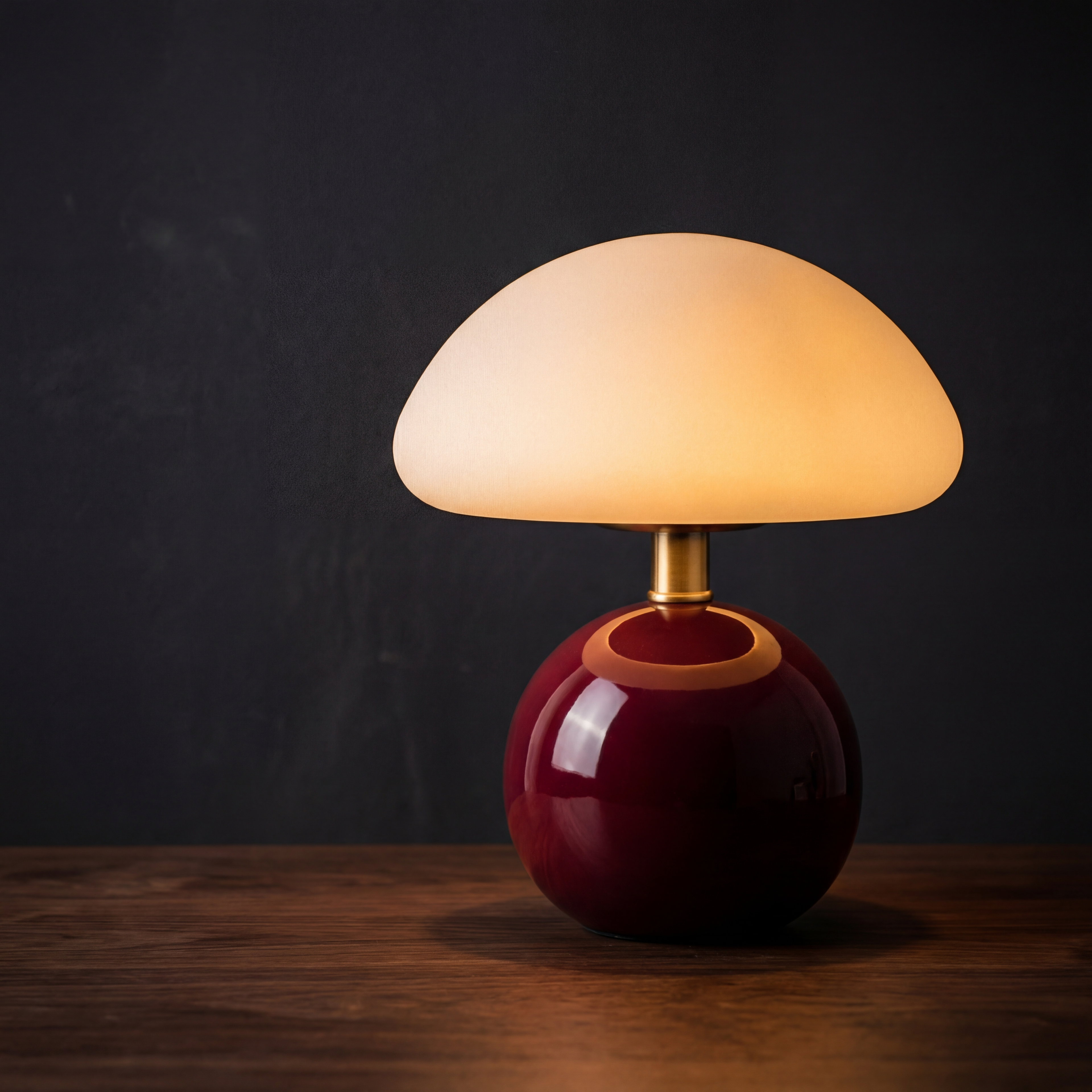 Table Lamp LED 24W Ceramic Base Frosted Dome Shade Three Color Modes 1