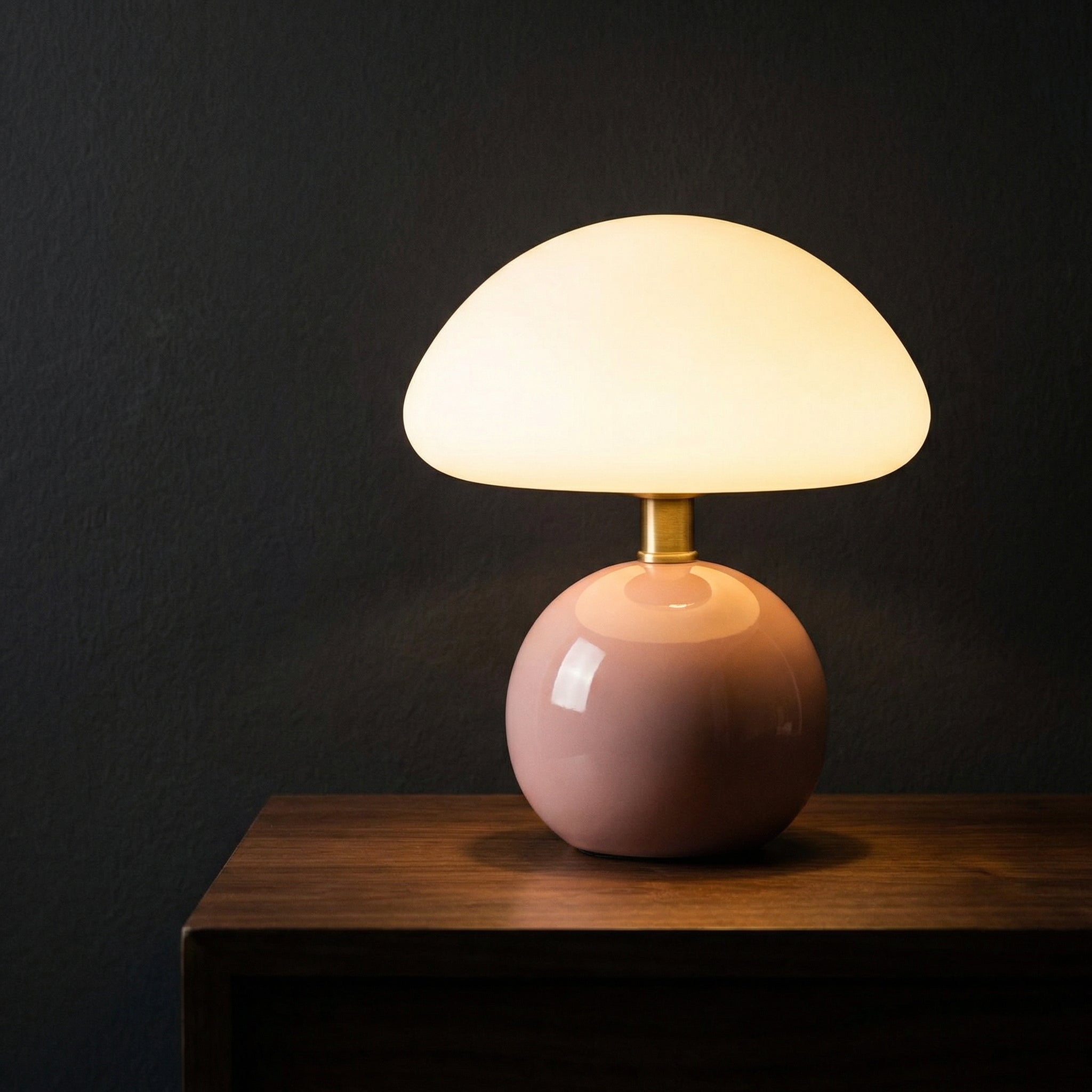Table Lamp LED 24W Ceramic Base Frosted Dome Shade Three Color Modes 2