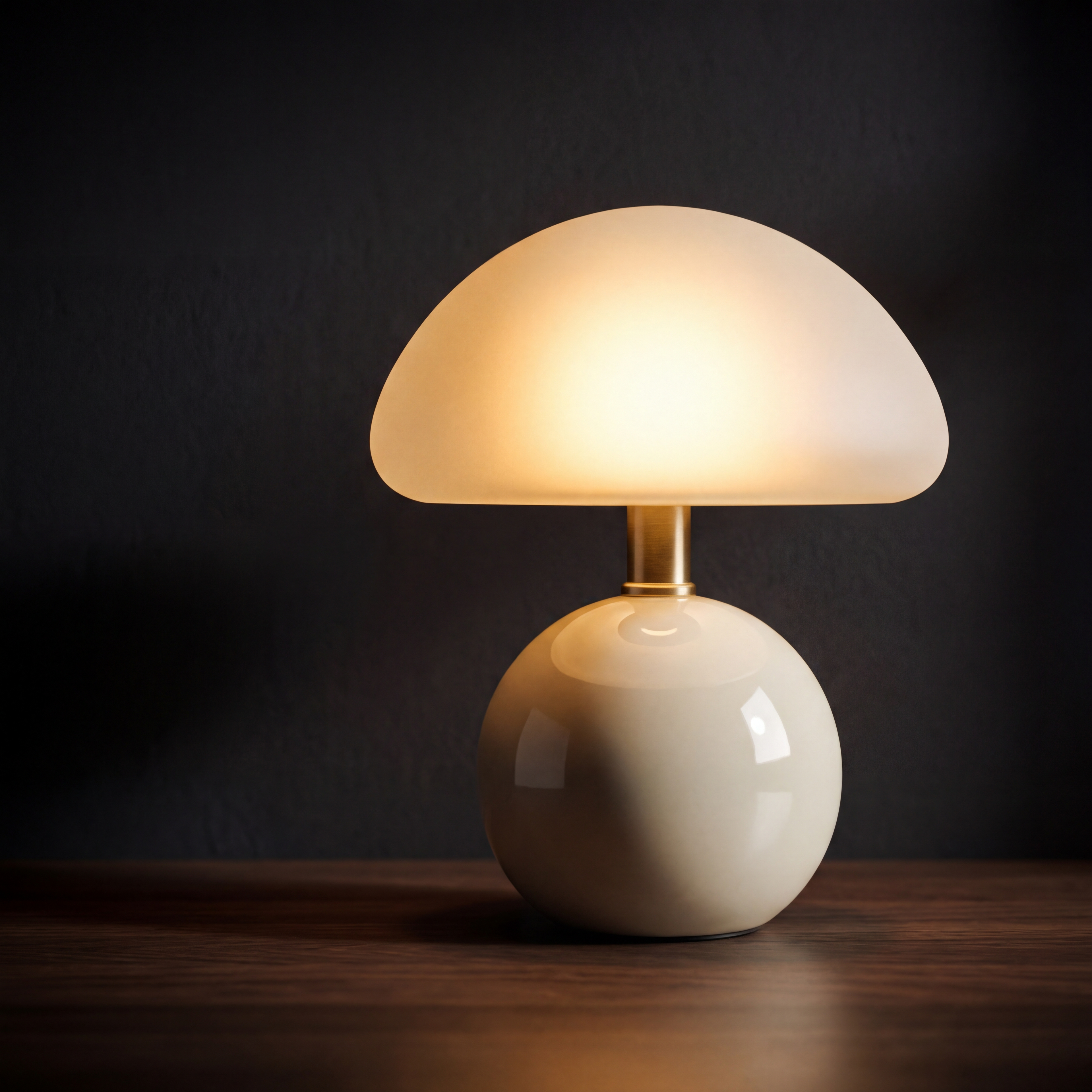 Table Lamp LED 24W Ceramic Base Frosted Dome Shade Three Color Modes 3