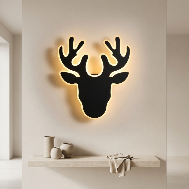 Wall Clock LED 3D Display Dimmable USB Powered Plastic 00